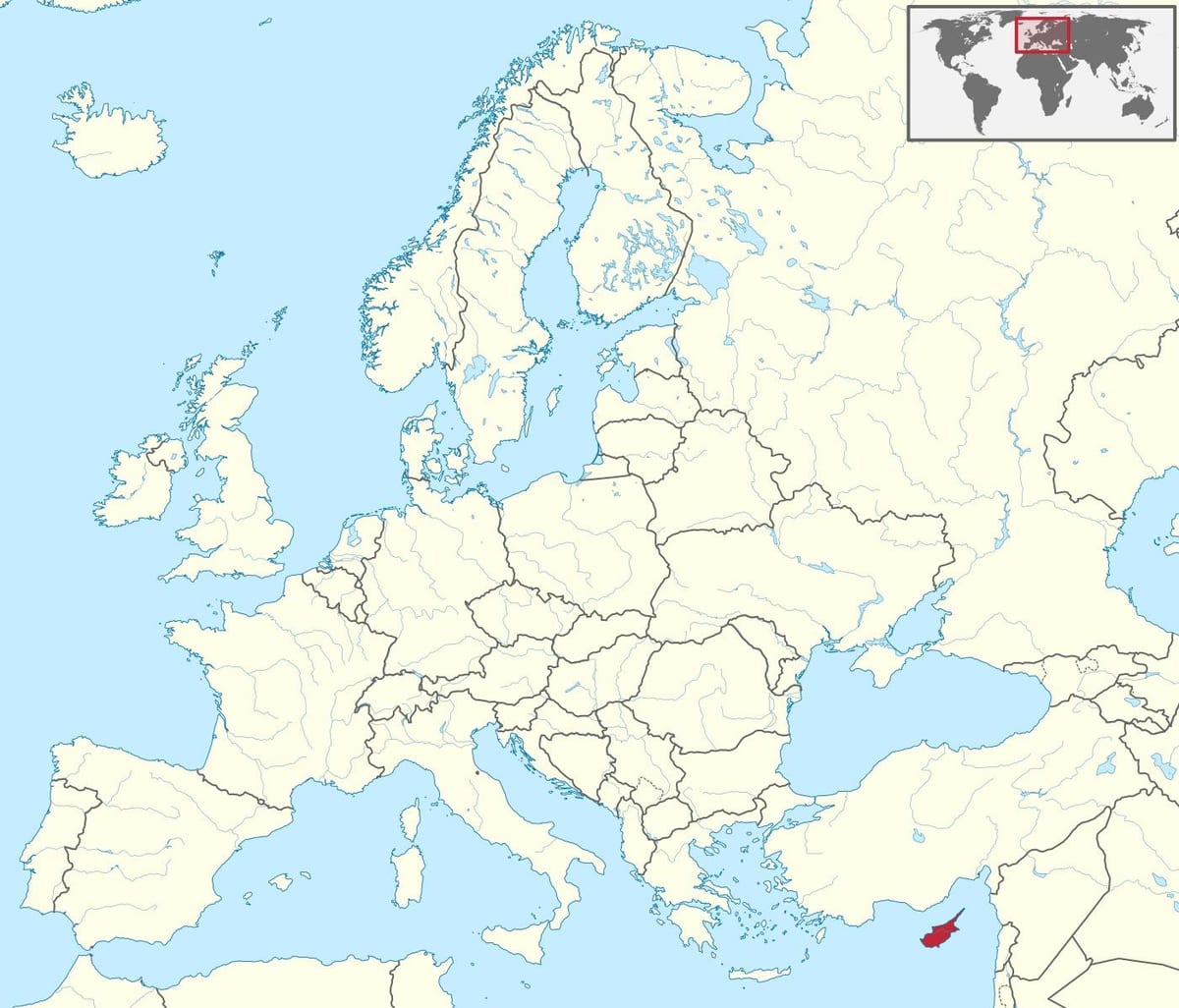 Kýpur kort á world