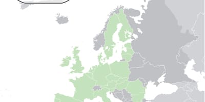 Kort af evrópu að sýna Kýpur