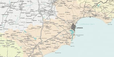 Kort af larnaca Kýpur
